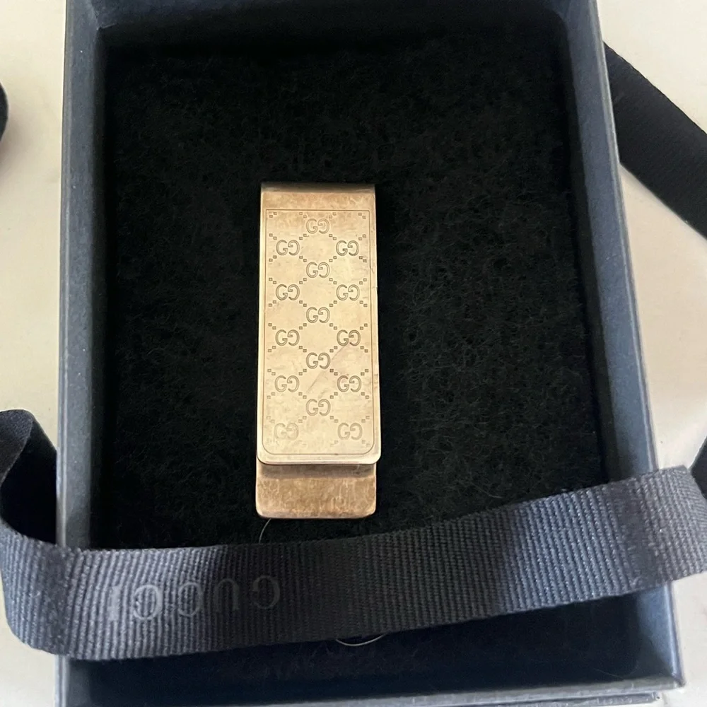 Gucci sterling Silver Monogrammed Money Clip